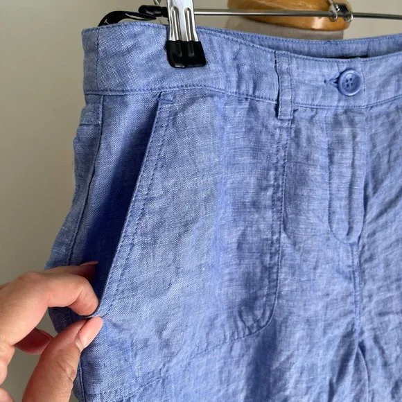 Sportscraft Ladies Light Blue Casual Linen Shorts Size 8 - Picture 4 of 14
